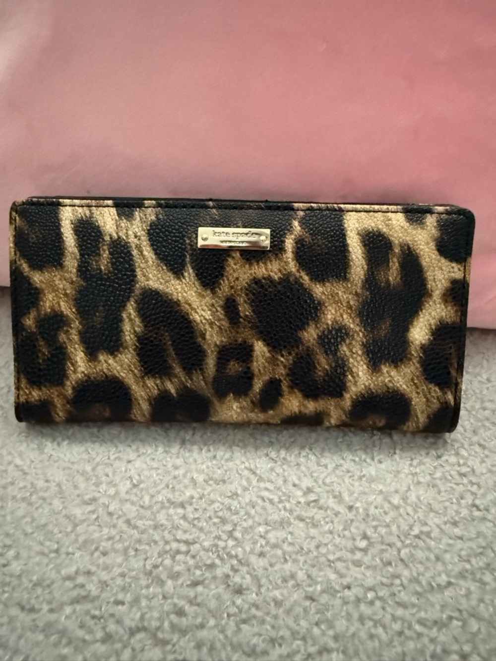 kate spade Leopard Print Wallet in Black and Brown NWT